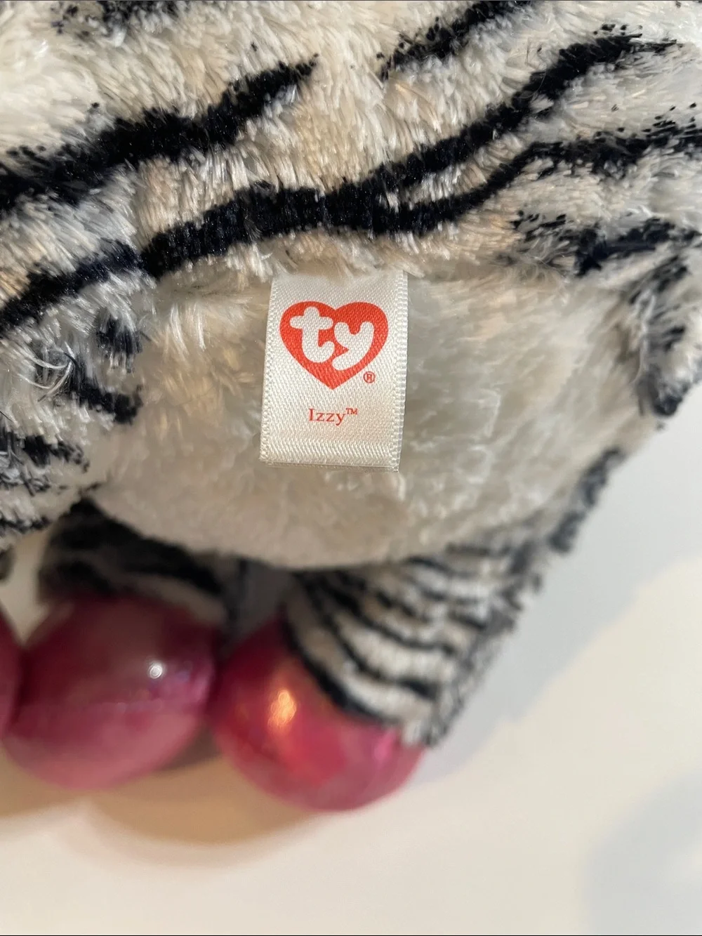 Izzy the Zebra Stuffed Animal with Pink Accents -Kids plushie Great condition